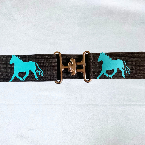 1.5 inch elastic equestrian belt, Black horseback riding belt, Stretchy kids belt, Equestrian gift