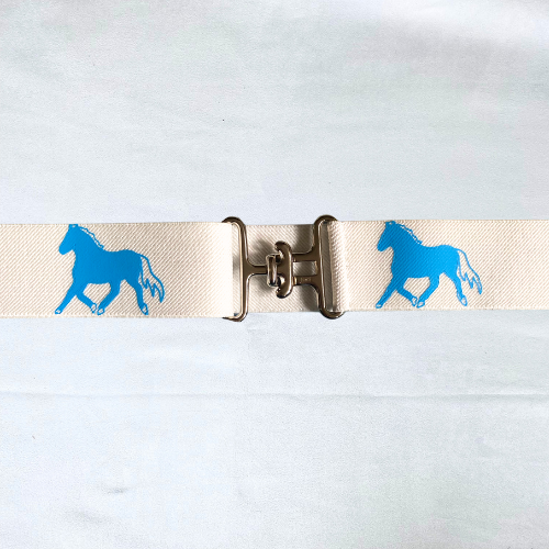 1.5 inch elastic equestrian belt, Black horseback riding belt, Stretchy kids belt, Equestrian gift