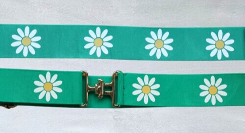 1.5 inch adjustable equestrian belt, Daisy horse back riding belt, elastic horse riding belt with surcingle buckle, Equestrian gift