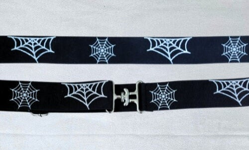 1.5 inch Halloween equestrian belt,Glittery Spiderweb horseback riding belt, Candy Corn elastic horse show belt, Equestrian gift