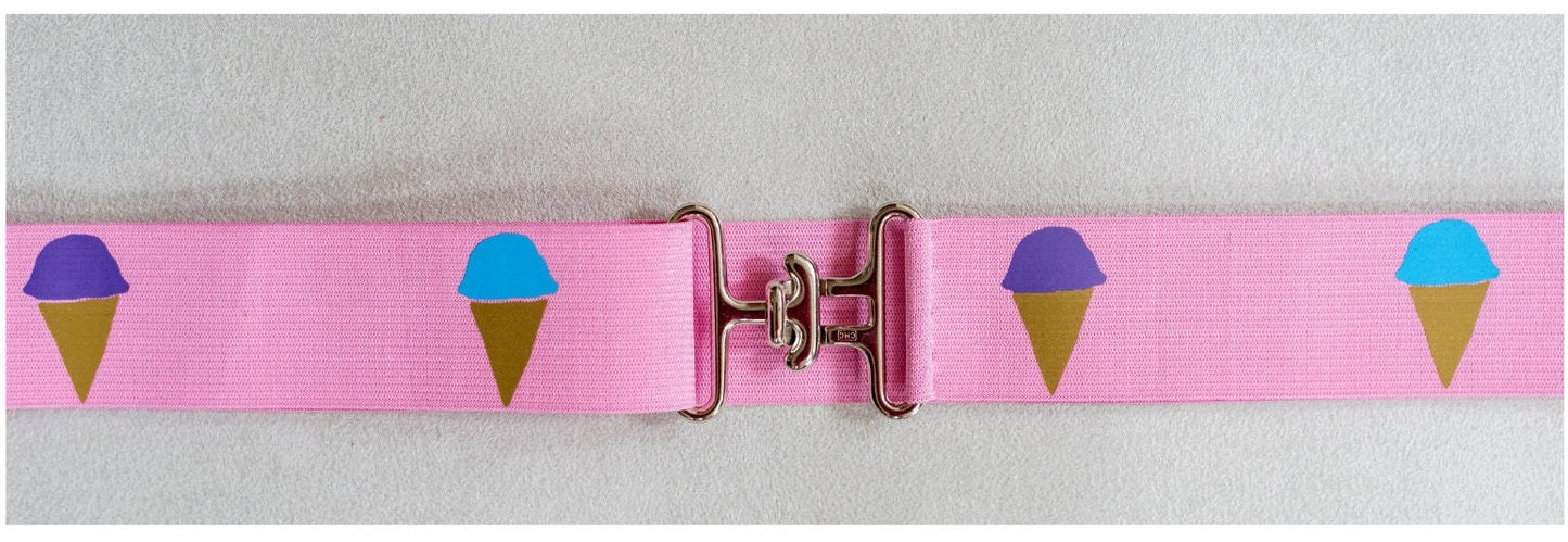 1.5 inch adjustable equestrian belt, Pink elastic belt, Childs horse show belt, Horseback riding, Equestrian gift