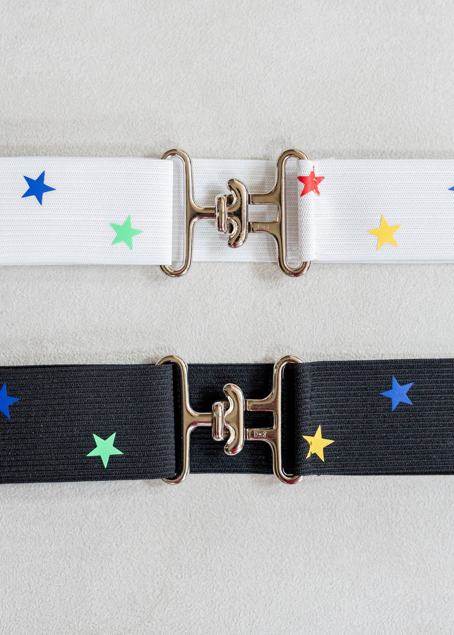 1.5 inch elastic equestrian belt, Adjustable horse show belt with stars, Equestrian gift