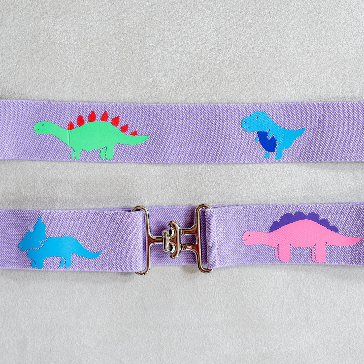 Dinosaurs on purple saddle pad and belt, Cute saddle pad and belt for horseback riders, Equestrian saddle pad,Horse Lovers gift