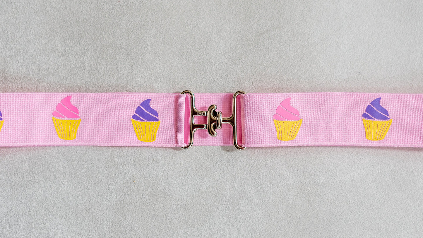 1.5 inch elastic equestrian belt, Pink horseback riding belt, Childs horse show belt,  Equestrian gift