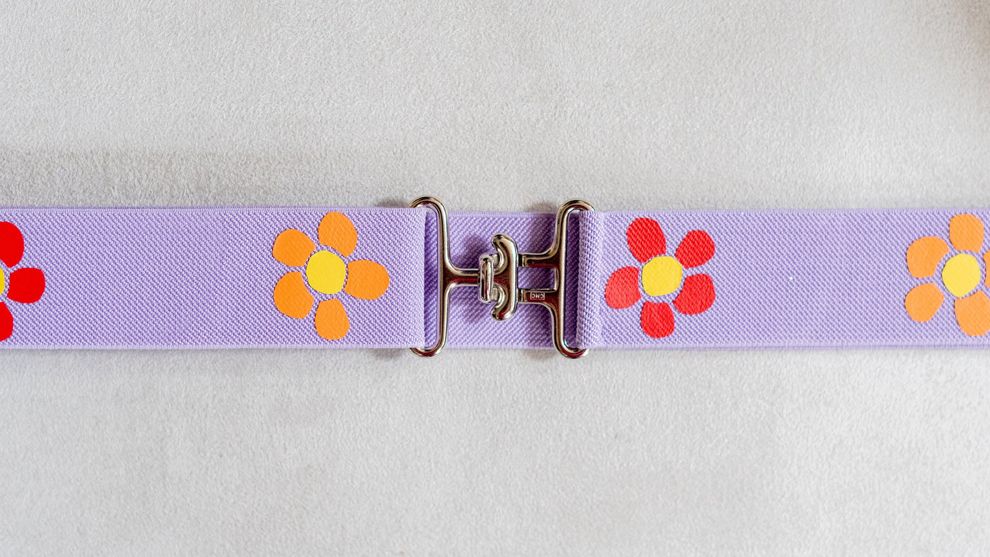 1.5 inch adjustable equestrian belt, Flowers horseback riding belt, Elastic horse show belt, Equestrian gift