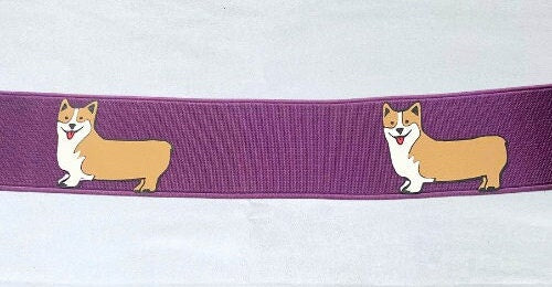 1.5 inch elastic equestrian belt, Corgi dogs on horseback riding belt, children's horse show belt, Equestrian gift