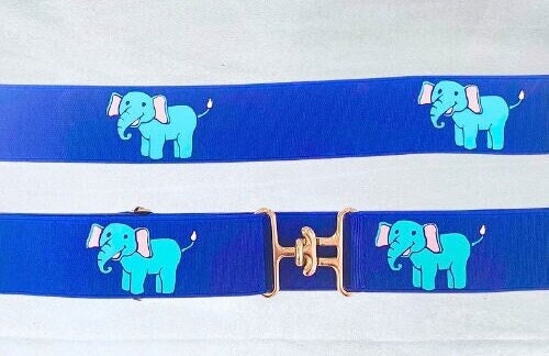 1.5 inch elastic equestrian belt, Elephant horseback riding belt, Stretchy kids belt, Short stirrup, Equestrian gift