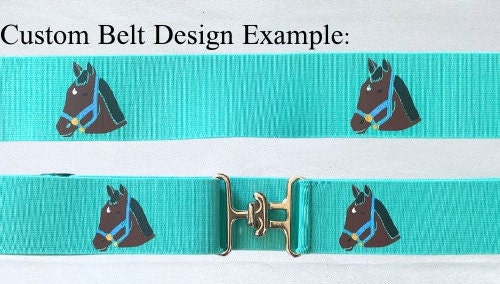 1.5 inch Elastic Custom Belt, Your Barn Logo on Custom Belt, Your Own Design on Custom Belt