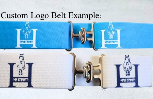 1.5 inch Elastic Custom Belt, Your Barn Logo on Custom Belt, Your Own Design on Custom Belt