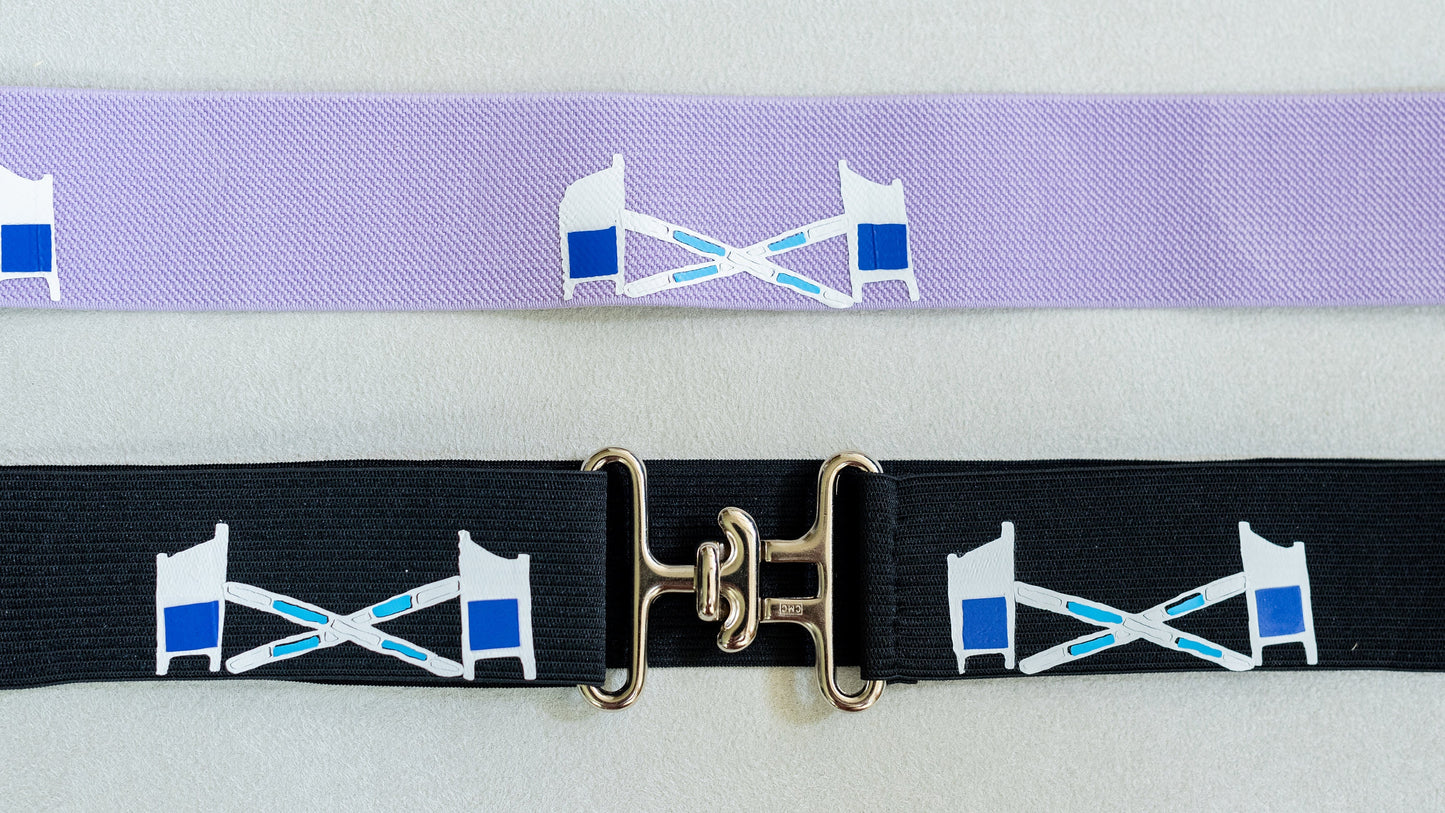 1.5 inch elastic equestrian belt, Cross rails horseback riding belt, Adjustable horse show belt, Equestrian gift