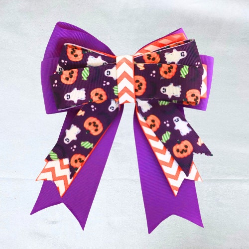 Halloween horse show bow plus belt, Equestrian hair bows and belt, Short stirrup bows, Lead line, Kids hair bows and belts