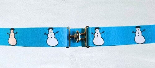 1.5 inch holiday equestrian belt, Snowman horseback riding belt, Christmas belt, Stocking stuffer for equestrians, Childs horse show belt